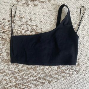 Zara Black One-Shoulder Top